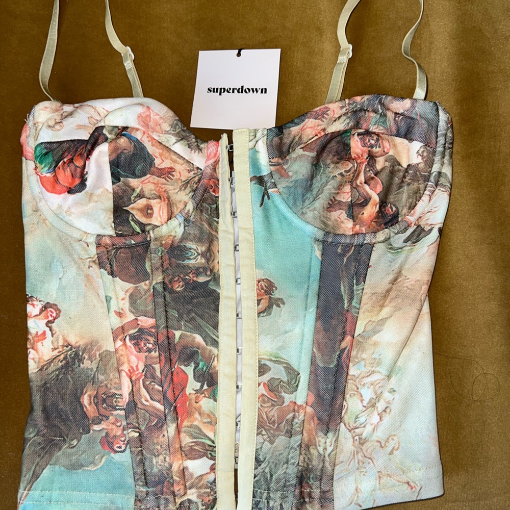 REVOLVE - Ziva Bustier Top in Tan Multi